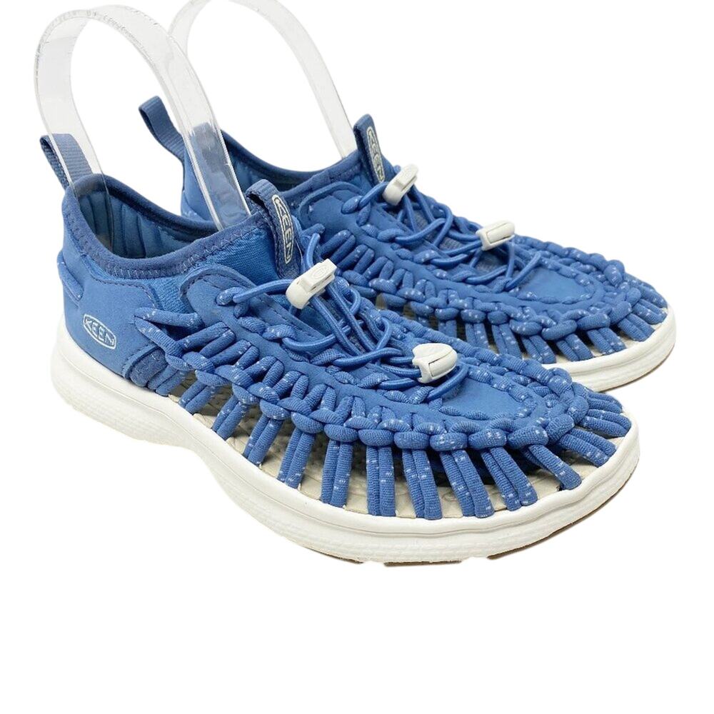 Keen Blue/White Uneek Sport Sandals Women's Size 6 Bungee Cinch Closure EUC